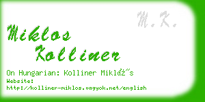 miklos kolliner business card